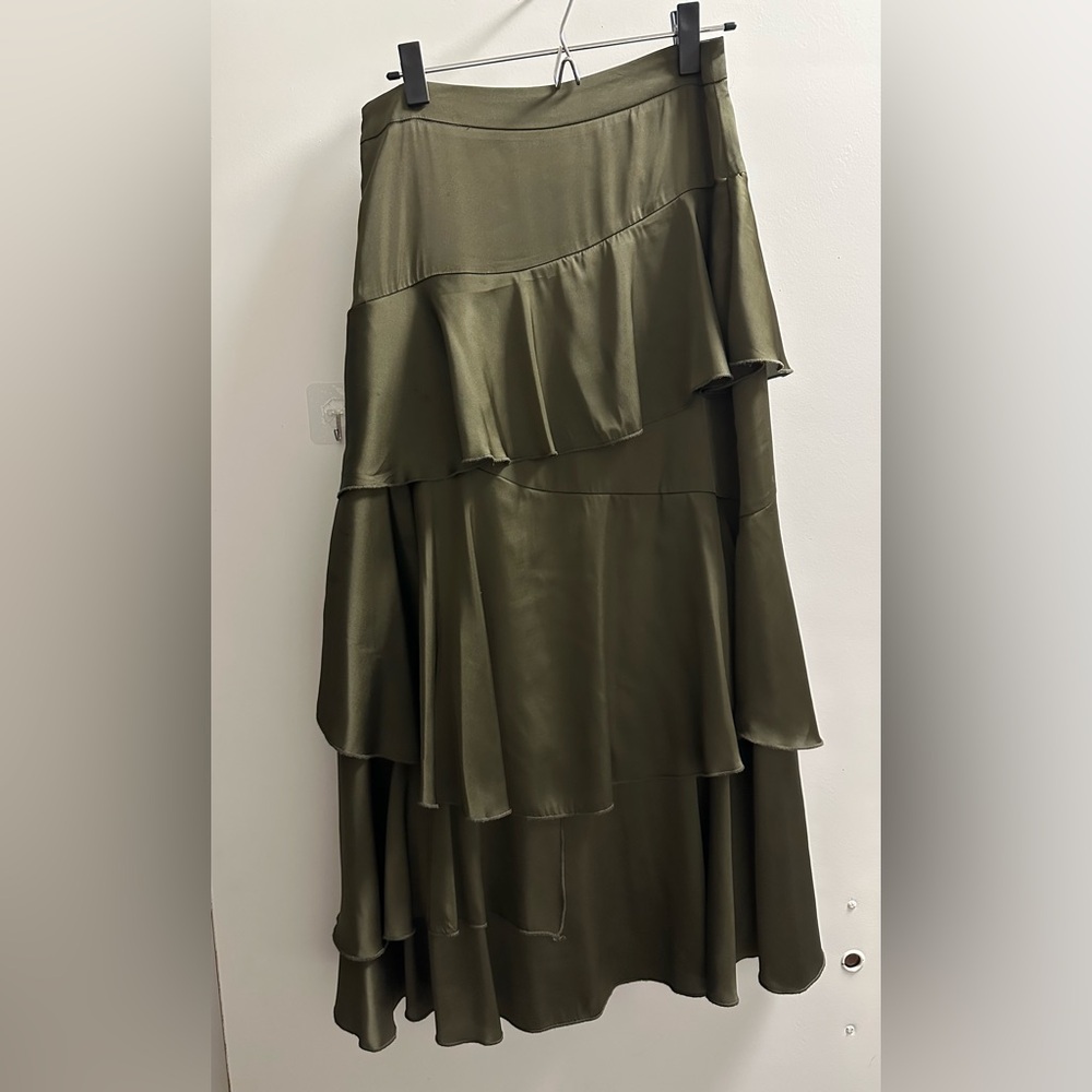 Olive Green Layered Skirt